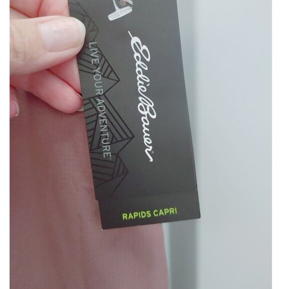 Eddie Bauer Womens Pants Rapids Capri Rose Taupe XL NWT - Picture 2 of 6
